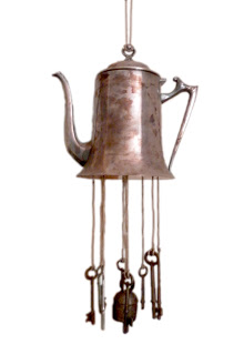 Teapot & old keys wind chime