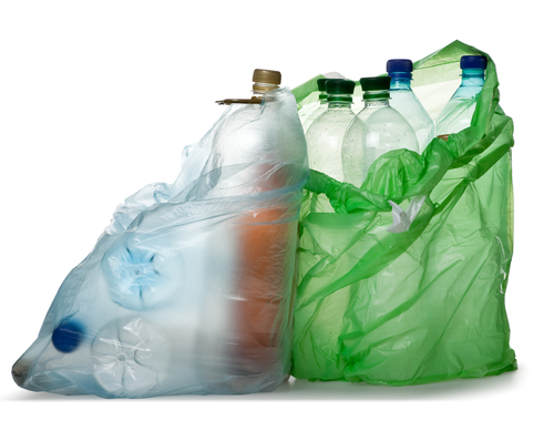 plastic bottles and bags
