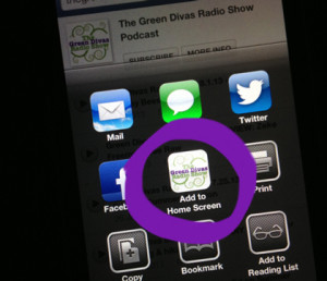 Green Divas iPhone App Ad to screen