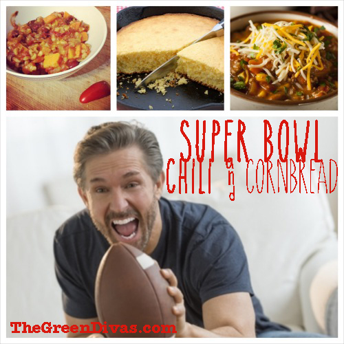 Super Bowl chili & corn bread image