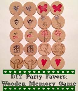 DIY Party Favor - wooden memory game 