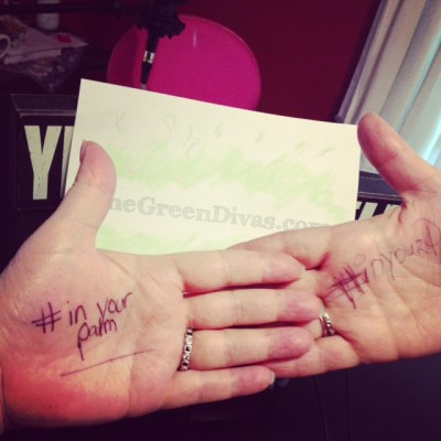 green diva meg and climate mama's hands for #InYourPalm image