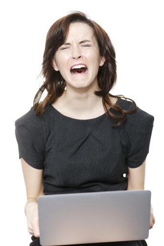 woman crying internet computer
