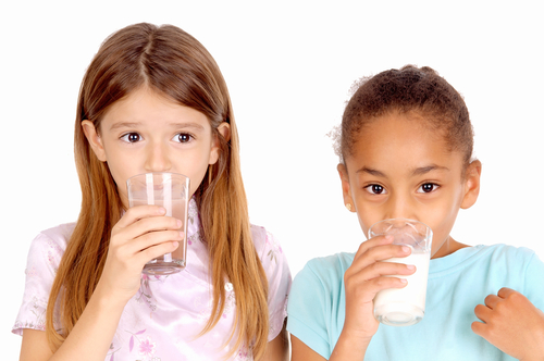 girls drinking milk