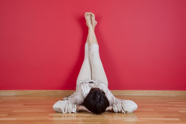 restorative yoga legs up wall