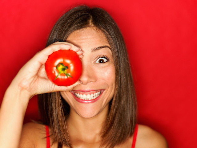 tomatoes are another sleep superfood, happy woman says it all