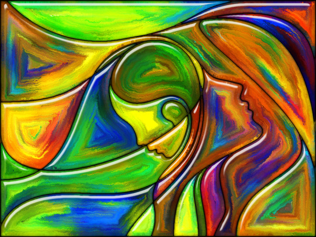 intuition, woman abstract art
