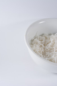 white rice bowl