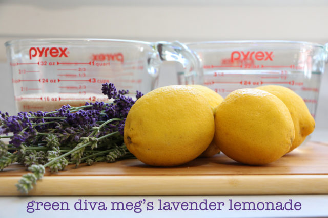 ingredients for green diva meg's lavender lemonade