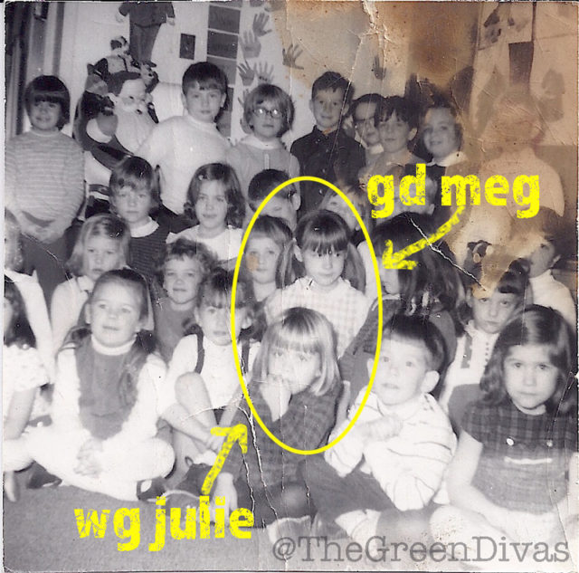 weenie greenie julie bond genovese and green diva megan mcwilliams in first grade